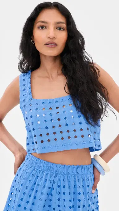 LE BOP Desiree Cropped Tank Marina Blue S | Thumbnail 3