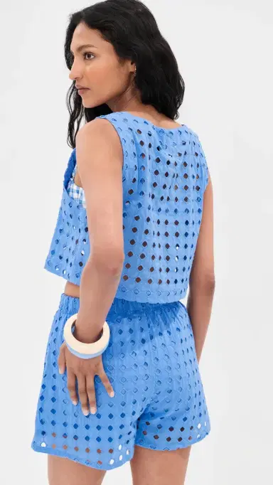 LE BOP Desiree Cropped Tank Marina Blue S | Thumbnail 4