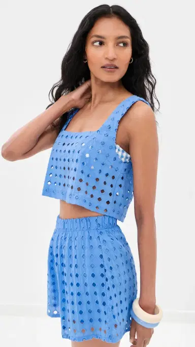 LE BOP Desiree Cropped Tank Marina Blue S | Thumbnail 5