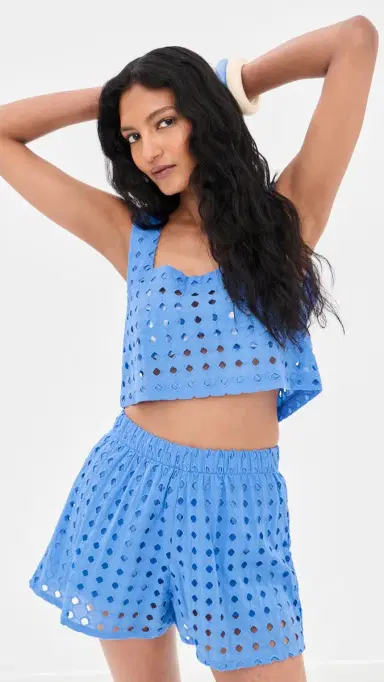 LE BOP Desiree Cropped Tank Marina Blue S | Thumbnail 6