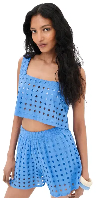 LE BOP Desiree Cropped Tank Marina Blue S | Thumbnail 1