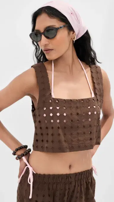 LE BOP Desiree Cropped Tank Shaved Chocolate L | Thumbnail 2