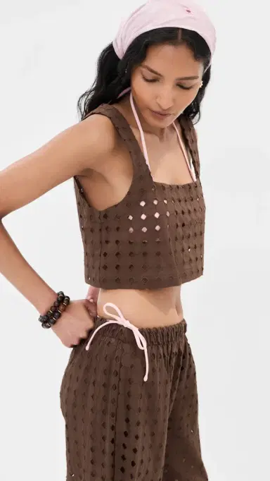 LE BOP Desiree Cropped Tank Shaved Chocolate L | Thumbnail 4