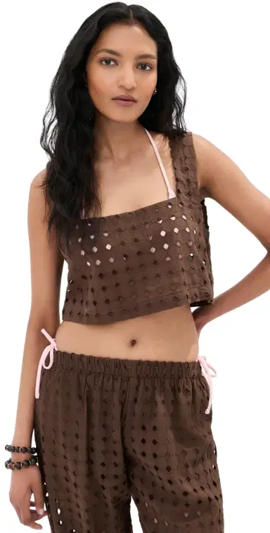 LE BOP Desiree Cropped Tank Shaved Chocolate L | Thumbnail 1