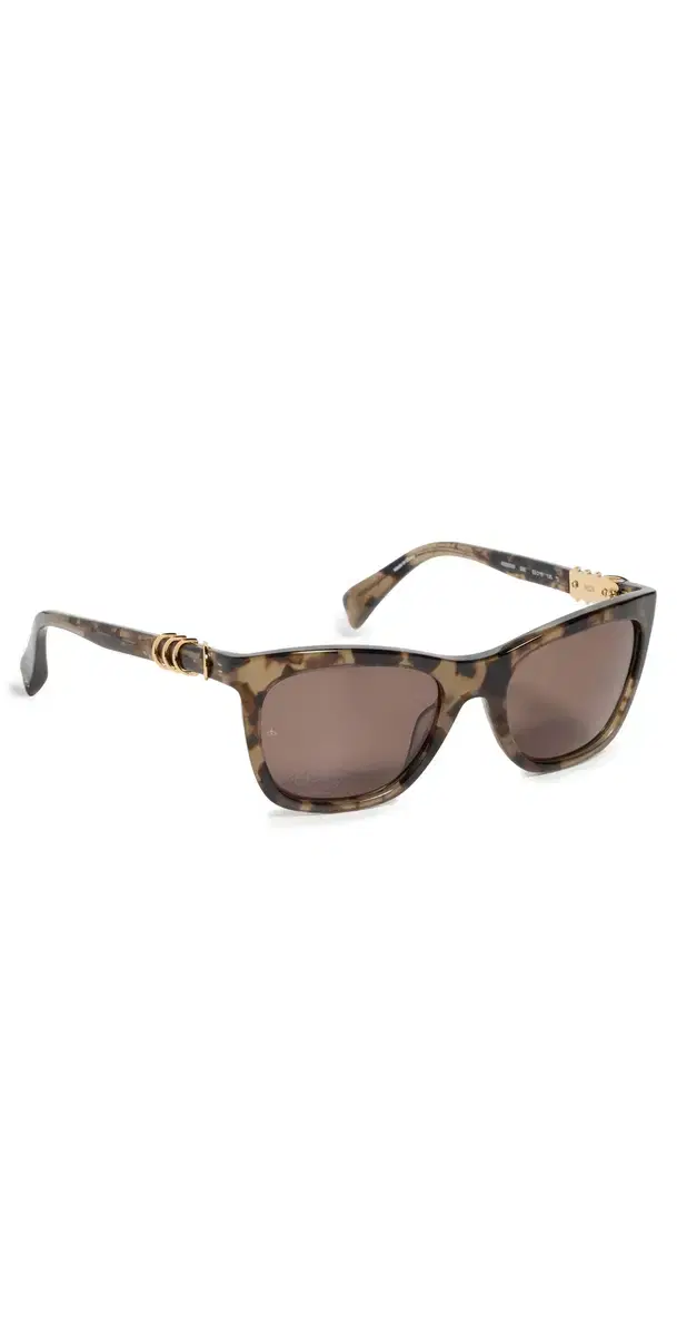 Square Acetate Sunglasses Shiny Tan Crystal Tort One Size