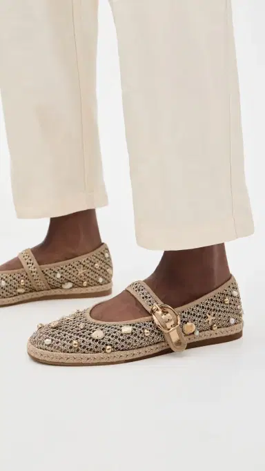 Dolce Vita Ralph Beaded Flats Gold Beaded Raffia | Thumbnail 3