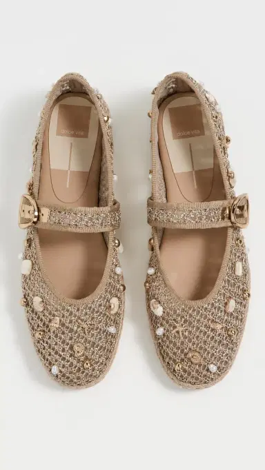 Dolce Vita Ralph Beaded Flats Gold Beaded Raffia | Thumbnail 5