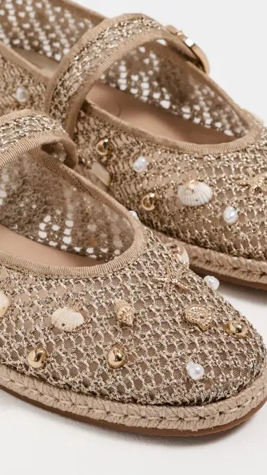 Dolce Vita Ralph Beaded Flats Gold Beaded Raffia | Thumbnail 6