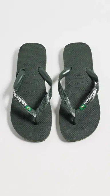 Havaianas Brazil Logo Sandals Green Olive M 8 / W 9/10 | Thumbnail 2