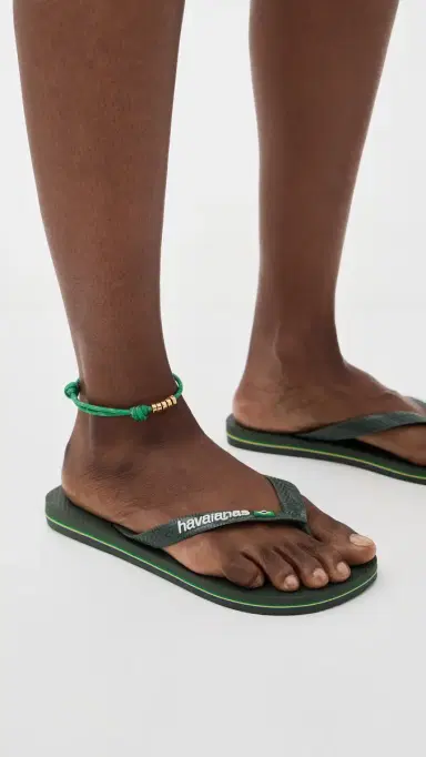 Havaianas Brazil Logo Sandals Green Olive M 8 / W 9/10 | Thumbnail 3