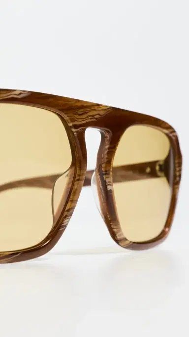 rag & bone Aviator Acetate Sunglasses Shiny Amber Brown Horn One Size | Thumbnail 5