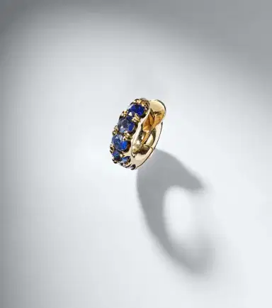 Spinelli Kilcollin Macro Mini 18kt gold single earring with sapphires | Thumbnail 4