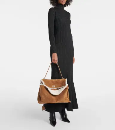 Balenciaga Rodeo Large shearling-lined suede shoulder bag | Thumbnail 2 Balenciaga Rodeo Large shearling-lined suede shoulder bag | Thumbnail 2