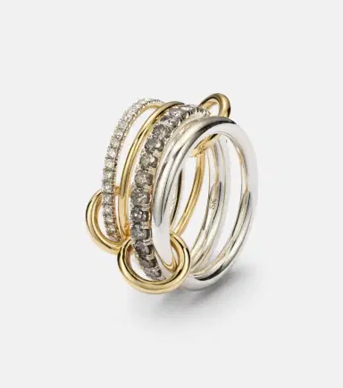 Spinelli Kilcollin Arla 18kt gold and 925 sterling silver ring with diamonds | Thumbnail 5
