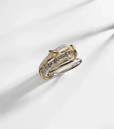Spinelli Kilcollin Arla 18kt gold and 925 sterling silver ring with diamonds | Thumbnail 6