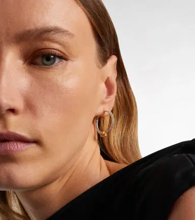Spinelli Kilcollin Argo Demi sterling silver and 18kt gold hoop earrings with diamonds | Thumbnail 3