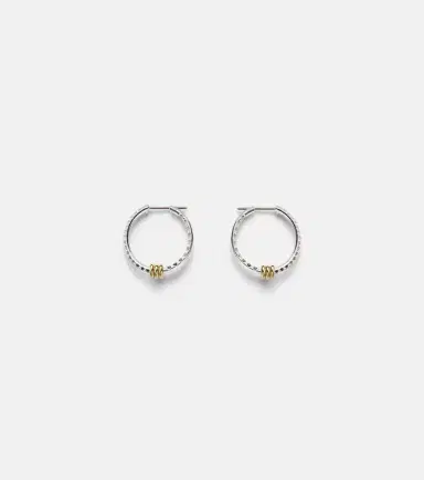 Spinelli Kilcollin Argo Demi sterling silver and 18kt gold hoop earrings with diamonds | Thumbnail 4