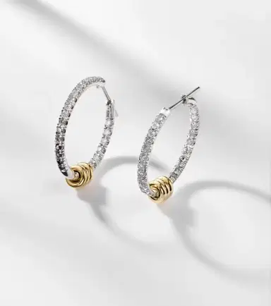 Spinelli Kilcollin Argo Demi sterling silver and 18kt gold hoop earrings with diamonds | Thumbnail 5