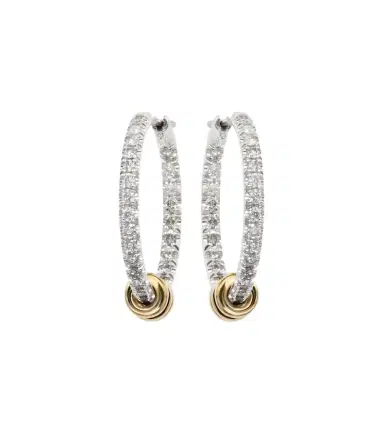 Spinelli Kilcollin Argo Demi sterling silver and 18kt gold hoop earrings with diamonds | Thumbnail 1