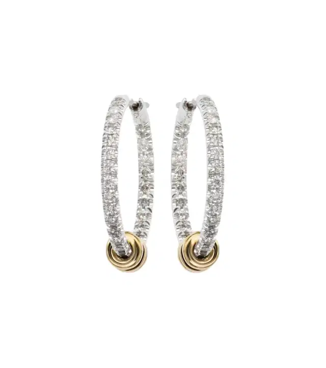 Argo Demi sterling silver and 18kt gold hoop earrings with diamonds