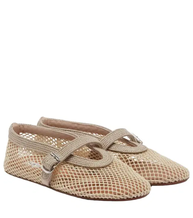 Alaïa Fishnet Mary Jane flats