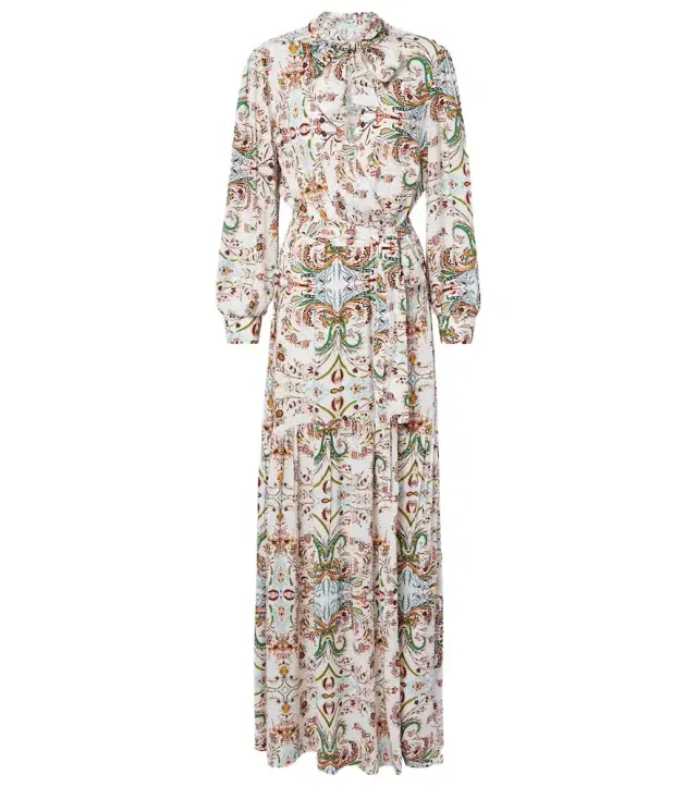 Skylar tie-neck printed maxi dress