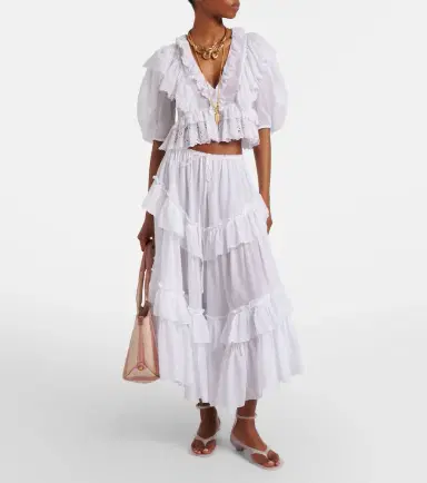 Chloe Chloé Cotton midi skirt | Thumbnail 2 Chloe Chloé Cotton midi skirt | Thumbnail 2