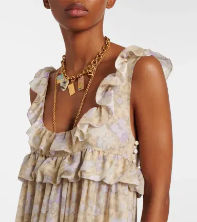 Chloé Chloé Floral ruffled silk charmeuse maxi dress | Thumbnail 2