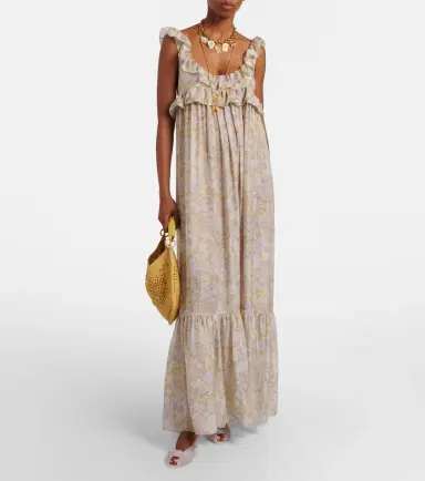 Chloé Chloé Floral ruffled silk charmeuse maxi dress | Thumbnail 4