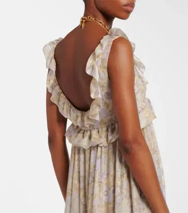 Chloé Chloé Floral ruffled silk charmeuse maxi dress | Thumbnail 5
