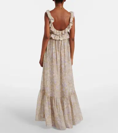 Chloé Chloé Floral ruffled silk charmeuse maxi dress | Thumbnail 6