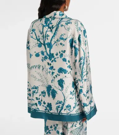 Erdem Floral silk pajama shirt | Thumbnail 2