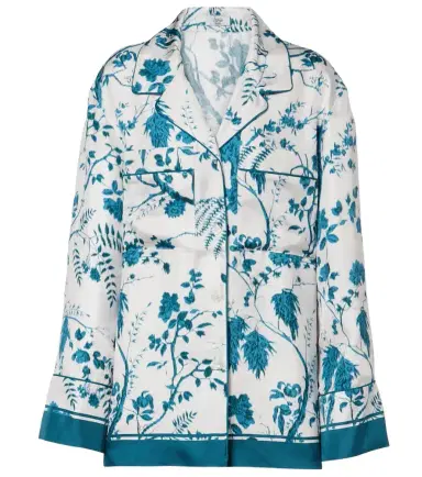 Erdem Floral silk pajama shirt | Thumbnail 1