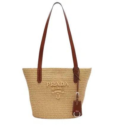 Prada Medium raffia-effect crochet basket bag | Thumbnail 1