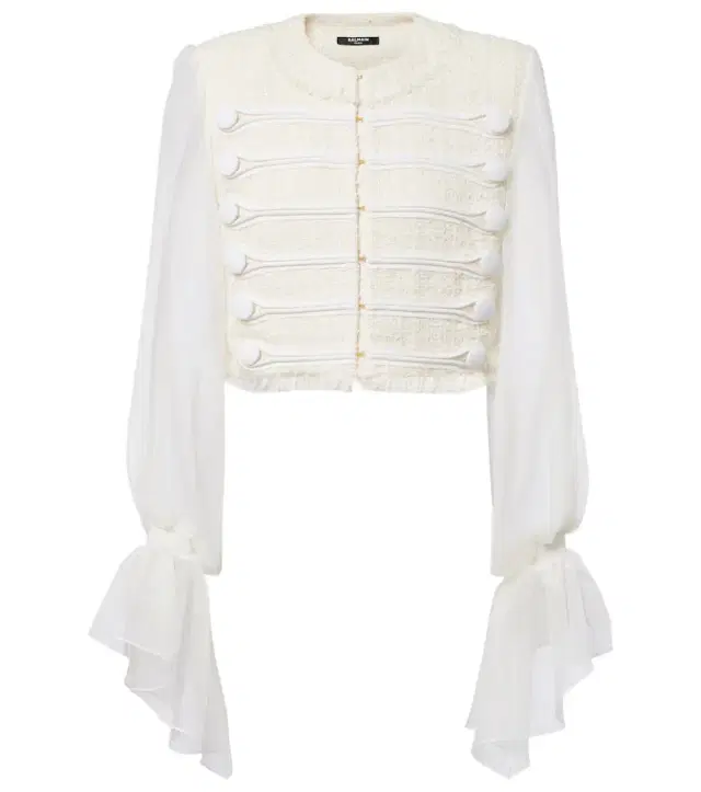 Silk-trimmed bouclé jacket
