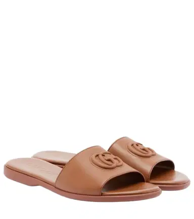 Gucci Double G leather slides | Thumbnail 1 Gucci Double G leather slides | Thumbnail 1