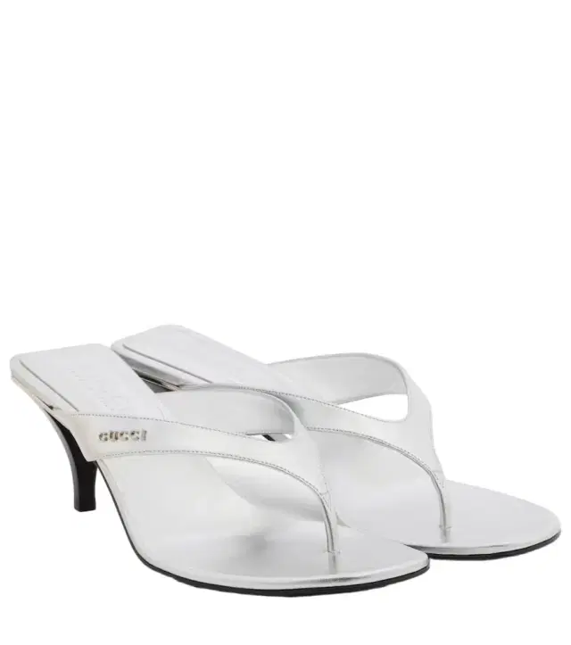 Gucci Vittoria metallic leather thong sandals