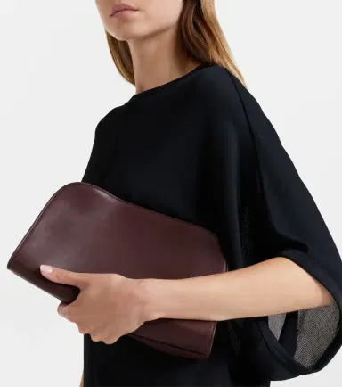 The Row Peggy Medium leather clutch | Thumbnail 6