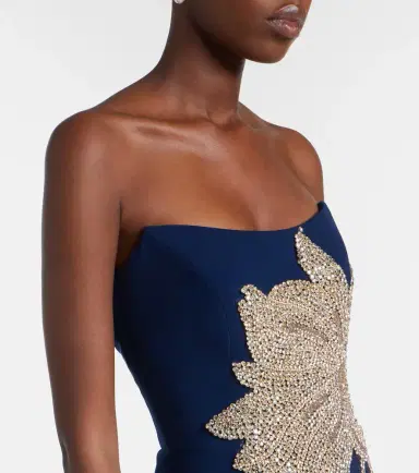 Costarellos Fara crystal-embellished crêpe gown | Thumbnail 2