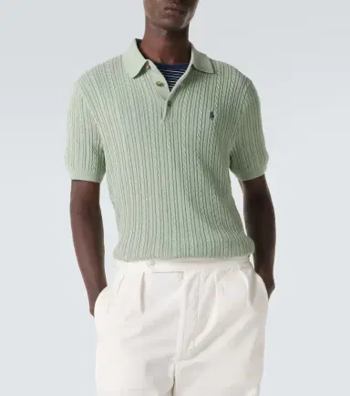Polo Ralph Lauren Cable-knit cotton polo shirt | Thumbnail 4