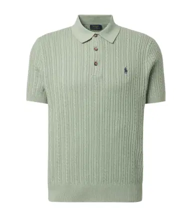 Polo Ralph Lauren Cable-knit cotton polo shirt | Thumbnail 1