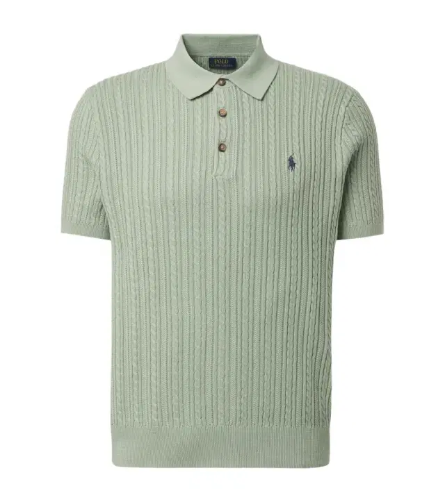 Polo Ralph Lauren Cable-knit cotton polo shirt