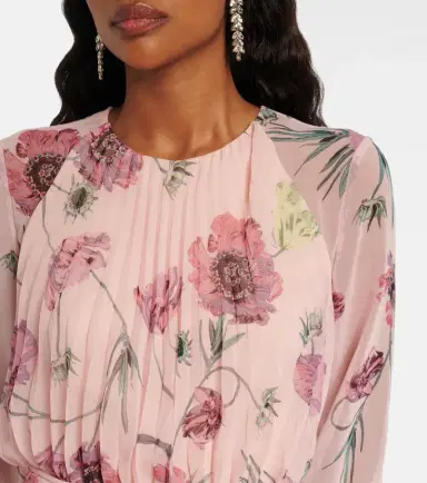 Erdem Floral pleated voile gown | Thumbnail 5