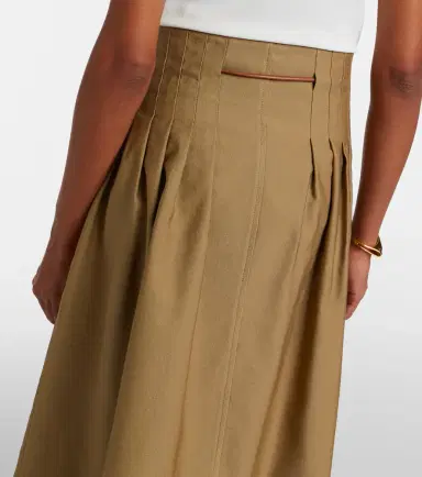 Max Mara Tempio belted cotton twill midi skirt | Thumbnail 6 Max Mara Tempio belted cotton twill midi skirt | Thumbnail 6