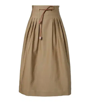 Max Mara Tempio belted cotton twill midi skirt | Thumbnail 1 Max Mara Tempio belted cotton twill midi skirt | Thumbnail 1