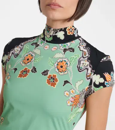 Roberto Cavalli Floral gathered jersey minidress | Thumbnail 4