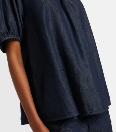 'S Max Mara 'S Max Mara Embellished ruffled denim blouse | Thumbnail 3