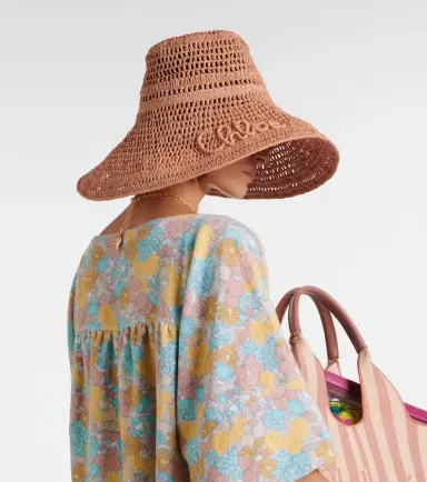 Chloé Chloé Logo raffia sunhat | Thumbnail 2