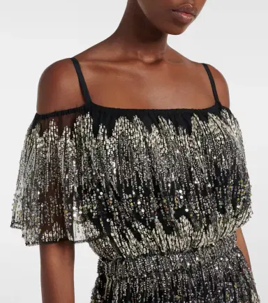 Rabanne Embellished off-shoulder gown | Thumbnail 2