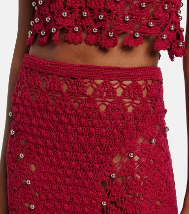 Rabanne Embellished crochet cotton midi skirt | Thumbnail 3
